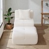 Mshliw Lounge Chair with Fuzzy Fabric, Single Sofa, All-Foam Cushion and Pocket Springs, Accent Pillow and Ottoman for Living Room Bedroom Home - 2 of 4