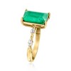 Ross-Simons 5.50 Carat Emerald and .50 ct. t.w. White Topaz Ring in 18kt Gold Over Sterling - 3 of 4