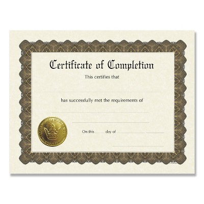 Great Papers! Ready-to-Use Certificates 11 x 8.5 Ivory/Brown Completion 6/Pack 930400