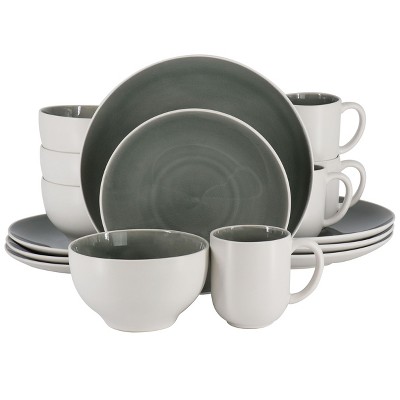 Gibson Elite Serenity Crackle Glazed 16 Piece Stoneware Dinnerware Set ...