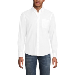 Lands' End Men's Long Sleeve Seersucker Shirt - 1 of 4