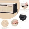Rattan Storage Bench with Safety Hinges, Flip-Top Shoe Bench, 15mm Wall Plate Storage Trunk, Easy Assembly,  for Entryway,Living Room,Bed Room. - 4 of 4