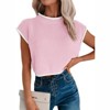 Coolmee Women's Cap Sleeve Crop Tops Summer High Neck Contrast Color Sweater Vest Ribbed Knit Sleeveless Tank Top - 2 of 4