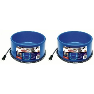 Farm Innovators 60 Watt Premium Plastic Heated Pet Water Bowl with Advanced Thermostatic Control for Large Dogs and Cats, 2 Pack, Blue, - 1 of 4