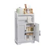 VECELO Bathroom Storage Cabinet Wooden Floor Cabinet with 2 Doors & Roll Toilet Paper Holder, Adjustable Shelf, White - 2 of 4