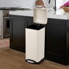 EcoSummer 8 Gallon Stainless Steel Kitchen Trash Can, Rectangular Pedal Bin with Soft-Close Lid & Removable Inner Bucket. - 3 of 4