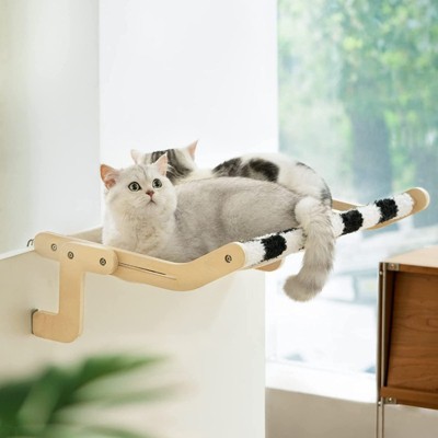 Bencmate Pet Beds Cat Window Perch Cat Hammock,Cat Seat Bed with Reversible Mat Holds up to 40lbs, Multicolored(18.50"*15.60"*8.50")