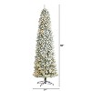 9ft. Slim Flocked Fir Artificial Christmas Tree with 600 Warm White Lights & 1860 Branches – Towering Holiday X-Mas Centerpiece - 2 of 4