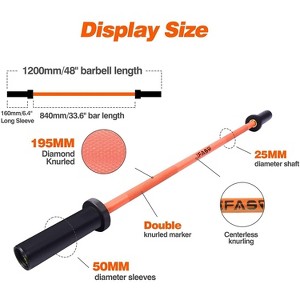 Vynxaria 4Ft Olympic Barbell - Solid Chrome Weight Bar for Home Gym, 400Lbs Capacity - 1 of 4