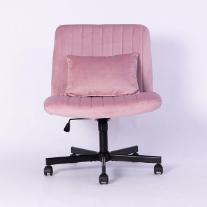 Dsvimoy Task and Office Chair Stylish Cross Legged Chair with Wheels for Home and Office, Pink, 26"*22.5"*11" - 1 of 4