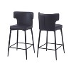 NicBex 28" Counter Height Bar Stools,Bar Stools Set of 2 with Metal Footrest,Island Chairs with PU Leather,Stool Chairs for Home Bar & Dining - 2 of 4