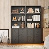 5-Tier Wooden Bookshelf with Cabinet Doors, Freestanding Bookcase and Storage Organizer for Home Office or Living Room ¨C Black - 4 of 4