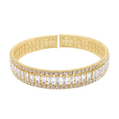 Adornia Crystal Stretch Cuff Bracelet