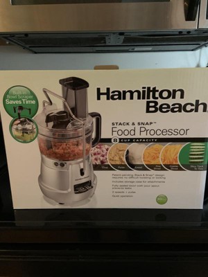 Hamilton Beach Stack & Snap Food Processor with Bowl Scraper, 10 Cup  Capacity, Black, New, 70822F