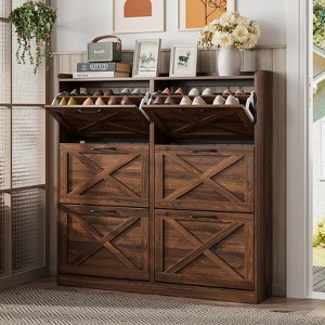 Shoe Storage Cabinet with 6 Flip Drawers - 1 of 4
