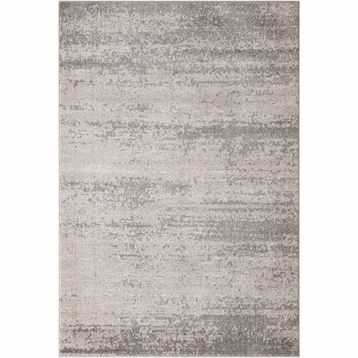 Gray Tufted Washable Reversible 6' x 9' Synthetic Rug