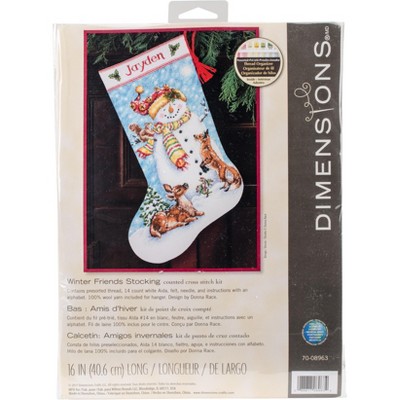 Dimensions Counted Cross Stitch Kit 16" Long-Winter Friends Stocking (14 Count)