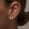 Small Sterling Silver Huggie Hoop Earrings Set for Women, 14K Gold Plated Hoops Stacks for Multiple Piercings - 2 of 4