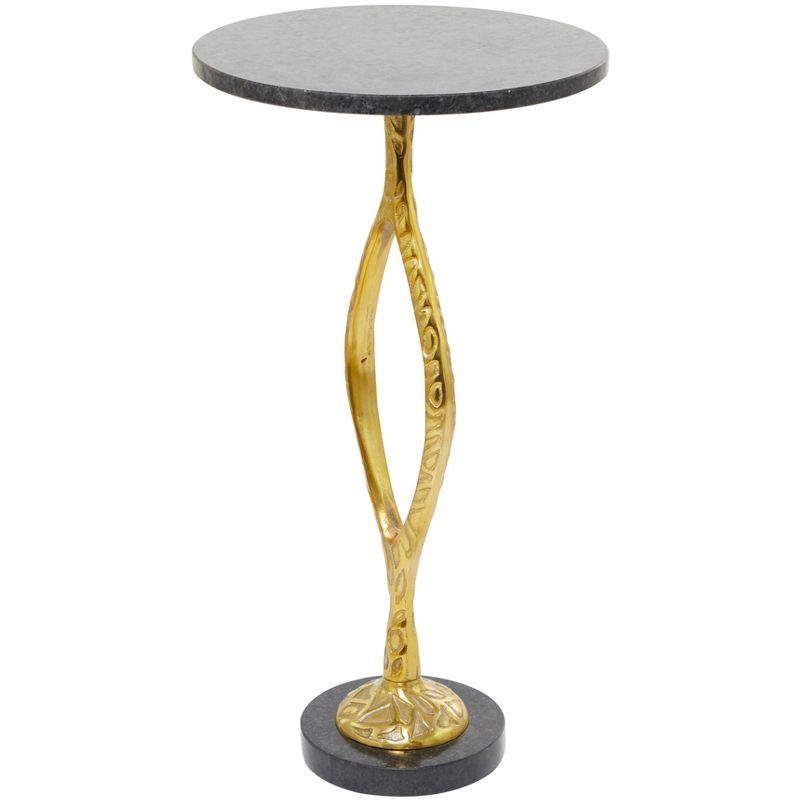 Transitional Metal and Marble Aluminum Medium Accent Table Gold - Olivia &#38; May, 5 of 6