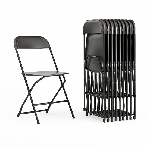 Flash Furniture Hercules Series Plastic Folding Chair Black 10 Pack 650lb Weight Capacity Comfortable Event Chair lightweight Folding Chair Target