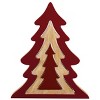 Decorative Nesting Wooden Holiday Trees 3-Pack Red 17.8", 13.4", 8.6" - 3 of 4