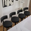 Bekrvio 26”/29” Swivel Bar Stools Set of 4,Faux Leather Upholstered with Back & Black Wood Frame,Modern Kitchen Island Stools for Kitchen Counter - 2 of 4