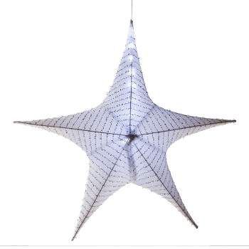 Evergreen Lighted Fabric Star, Large, White