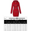 Women's Hooded Sweatshirt Dress Long Sleeve Ribbed Pullover Hoodie Dress Casual Outfit - 4 of 4