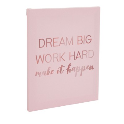 Juvale Motivational Canvas Wall Art, Inspirational Quotes Rose Gold Home Decor (8 x 10 in)