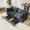 GDFStudio Terry 78.7“ Chenille Loveseat with Storage Pull out Drawer - 2 of 4