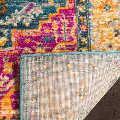 Blue Multicolor Synthetic 5' x 7' Reversible Area Rug