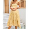 Maternity Dress Square Neck Sleeveless Smocked Ruffle Sleeve Baby Shower Photoshoot Summer Midi Dresses - 3 of 4