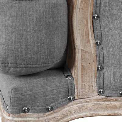 Classic French Slate Gray Distressed Wood Accent Chair