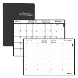 24/7 Recycled Daily Appointment Book/Monthly Planner, 10 x 7, Black Cover, 12-Month (Jan to Dec): 2025 - 1 of 4