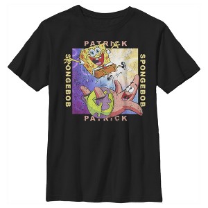 Boy's SpongeBob SquarePants Distressed Best Friends T-Shirt - 1 of 4