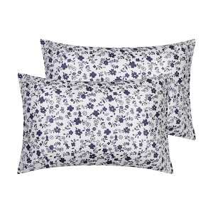 Unique Bargains Soft Cotton Floral Pattern Pillowcase with Envelope Closure for Hair and Skin Set of 2 - 1 of 4