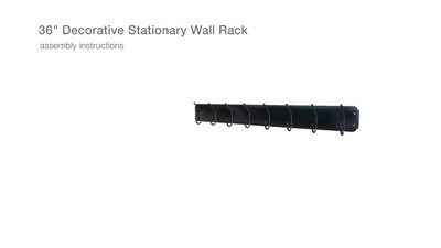 36" Lacquered Brass Metal Wall Hook Rack