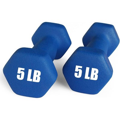 Neoprene Hex Dumbbell Set of 2, 1-15LB Anti-Slip & Anti-Roll Hand Weights, Free Weights for Home Gym Fitness