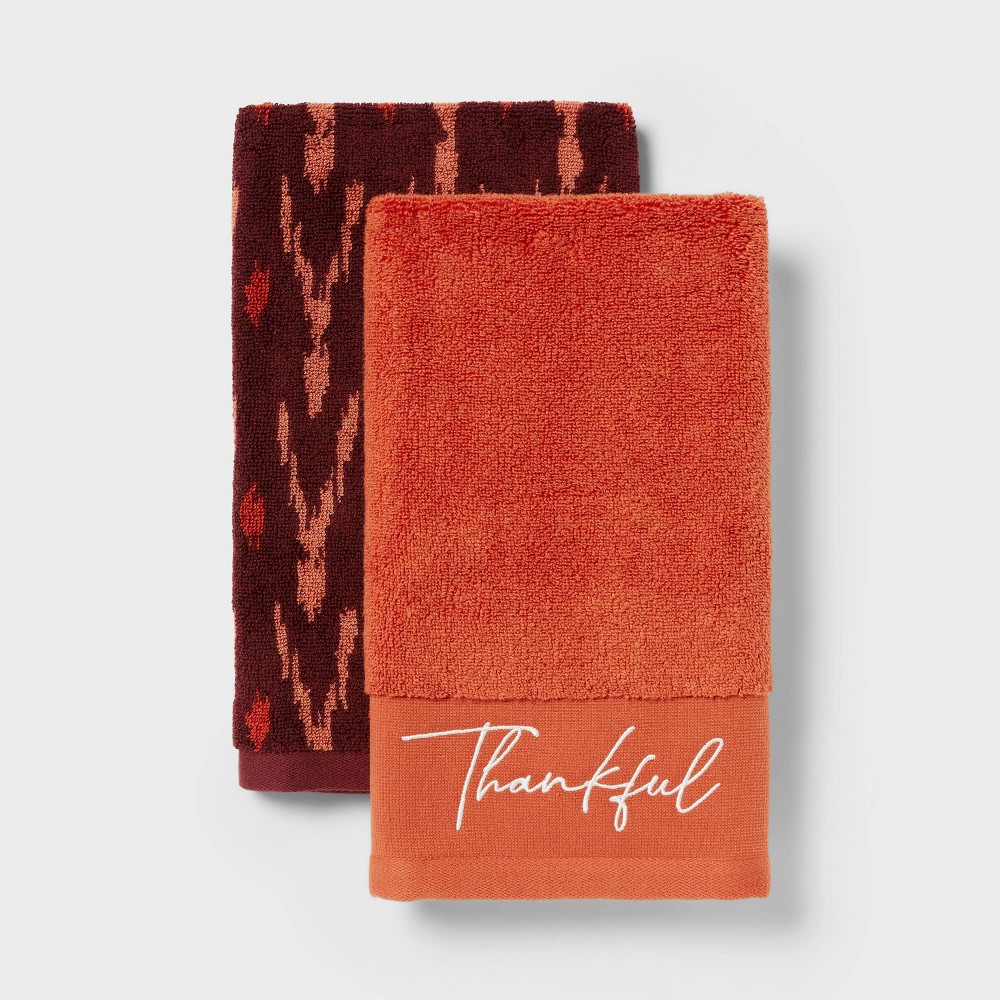 2pk Harvest Thankful Hand Towel - Threshold™