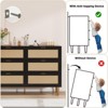 6-Drawer Rattan Dresser for Bedroom, Wide Double Dresser Chest of Drawers with Large Tabletop and Anti-Tip Design for Bedroom and Living Room - 4 of 4