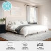 Martha Stewart King Britta Upholstered Platform Bed Beige/Walnut - 3 of 4