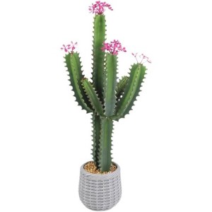 Artificial Cactus 3Ft（36"） Tall Fake Big Cactus Plants Potted Plant Faux Cacti Saguaro with Planter for Indoor Outdoor Home Office - 1 of 4