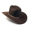 Western Express Brown Felt Finish Western Cattleman Hat - 2 of 4