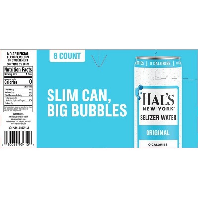 Hal's New York Original Seltzer Sparkling Water - 8pk/12 fl oz