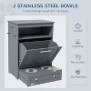 LunaLulinlk Pet Feeder Station, Storage Cabinet Dog Food Storage Container with Raised Dog Bowls and Hanger Gray - 4 of 4