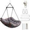 Maggift Patio Accent Chairs Hammock Chair Swing with Cushion Outdoor Indoor Hanging Hammock Chair for Patio Porch Bedroom, Gray, 37.4"*29.3"*6.7" - 3 of 4