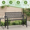 Huxxion 50" Outdoor Garden Bench, Iron Metal Frame Patio Bench with Backrest Armrests, Weatherproof Anti-Rust Outdoor Bench - 2 of 4