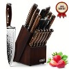 Kitchen Knife Set, 15-Piece Knife Set with Wooden Storage Block, High Carbon Stainless Steel, for Cooking Cut - 2 of 4