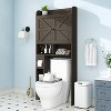 Vipbear Over The Toilet Storage Cabinet with Barn Doors,Bathroom Organizer Shelf,Tall Bathroom Storage Cabinet with Toilet Paper Holder for Restroom - 2 of 4