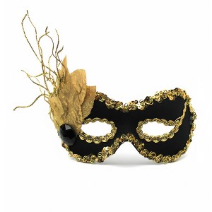 Unique Design I.E. Inc. Oceana - Black/Gold Adult Costume Mask - 1 of 4